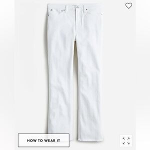 J. Crew 10" demi-boot crop jean in white wash